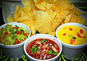 Guacamole, Salsa, Queso & Chips